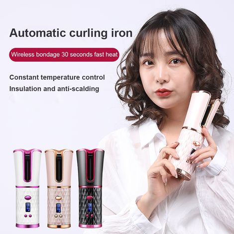 Boucleur de cheveux automatique sans fil à rotation USB, fer à friser portable rechargeable, ondulateur sans cordon pour coiffure rapide (1/5)