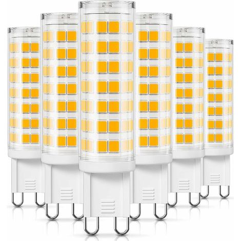 MINKUROW 5er Pack LED G9 Glühbirnen, 6W 550LM Kaltweiß 6000K, Ersatz für 50W 60W Halogenbirnen, flimmerfreier G9 LED Abstrahlwinkel, 360° Abstrahlwinkel, nicht dimmbar AC 220-240V, 5 Stück 5 (weiß) (1/5)