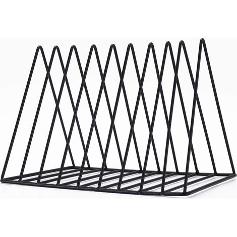 1 revistero, 9 compartimentos, organizador triangular, alambre soldado, para oficina y hogar. (1/5)