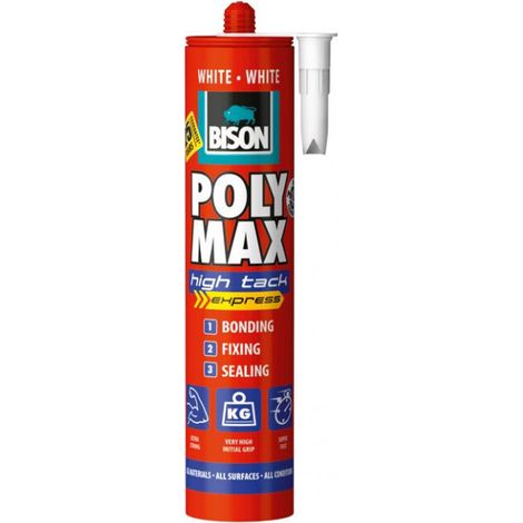 La colle Bison 6307917 Poly Max High Tack 425 g blanc
