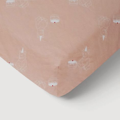 Drap-housse bébé en jersey 100% coton extensible anniversaire Rose 70x140x17 cm