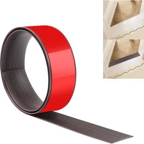 Bande de Transition de Sol JUNART 100cm×4cm, Bandes de Revêtement de Sol Autocollantes en PVC, Bande de Séparation de Porte de Sol pour Joindre les Espaces de Sol, Moquette, Carrelage (1/5)
