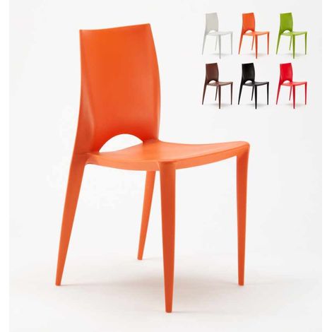 Ahd Amazing Home Design – Chaise de jardin empilable en polypropylène – Résistante aux UV et hydrofuge – Charge maximale 150 kg – Dossier ergonomique (1/5)