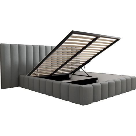 Letto con contenitore con base Kira grigio 160x200