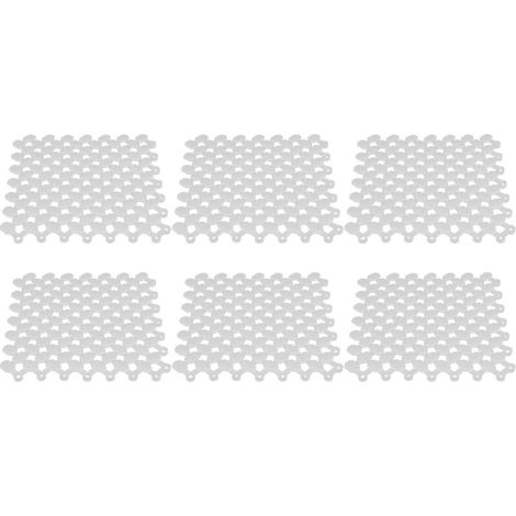 Tapis emboîtable antidérapant 20x20cm, 6 pièces, pour cuisine, salle de bain, douche, piscine, balcon (blanc) (1/5)
