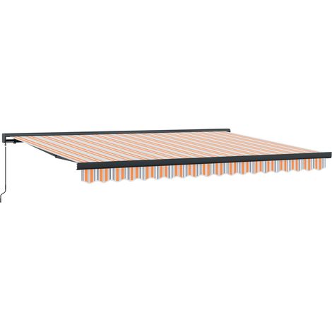 Store banne Auvent Rétractable Orange et Gris 400 × 300 cm (1/5)