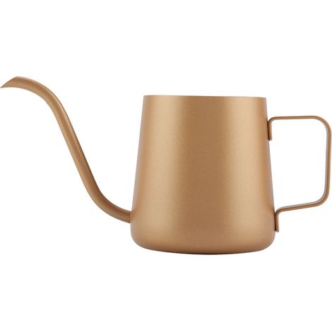 Cafetière Bec Verseur - Acier Inoxydable 350ml - Pour Café Filtre Et Thé - Design Col De Cygne - Couleur Or (1/5)