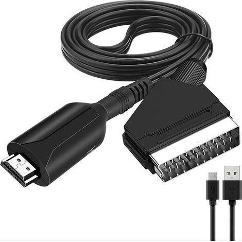 Câble Péritel vers HDMI, Convertisseur Péritel vers HDMI, Adaptateur Peritel HDMI avec Câble USB, Prise en Charge HDMI 720/1080p pour écran TV HD Projecteur STB VHS Xbox PS3 Sky Blu-Ray Lecteur DVD (1/4)