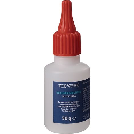 TECWERK Sekundenkleber blitzschnell 50g farblos Flasche TECWERK