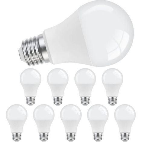 Lot de 10 ampoules LED E27 806 lm E27 à vis Edison, équivalent 60 W, blanc froid 6000 K, non dimmable [Classe énergétique F] (1/5)