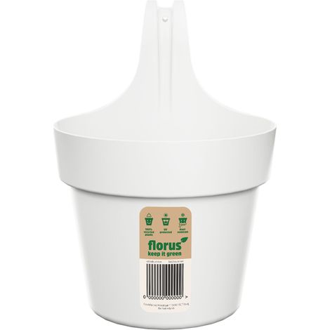 Florus Paris Balcony Hanger Single White Fioriera Rotondo