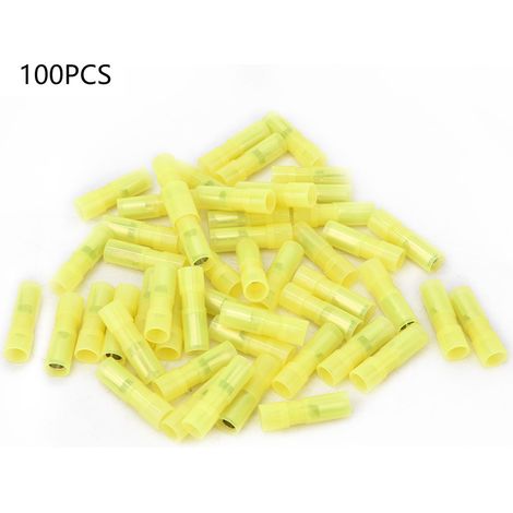 Connecteur À Broche Femelle 12-10AWG En Laiton Et Nylon Pour Câblage Électrique - Lot De 100 Pièces Blanc (1/5)