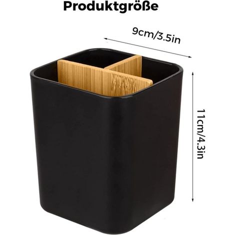 Paquete de 2,Soporte/Organizador para cepillos de dientes con compartimentos,Estante de almacenamiento para lavabo,Negro (1/4)