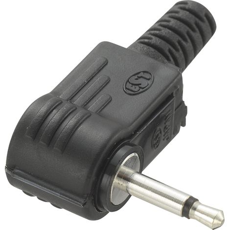 TRU COMPONENTS 718989 Klinken-Steckverbinder 2.5 mm Stecker, gewinkelt Polzahl: 2 Mono Schwarz 1 St.
