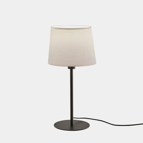 LEDS C4 Metrica Lampe de table ronde avec abat-jour conique rond, noir, culot E27, 15 W