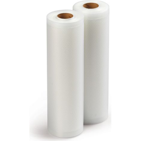 2 Rollen Einschweißfolie für DOMO Vakuumierer + Folienschweißgeräte, 28cm x 6m (1/5)
