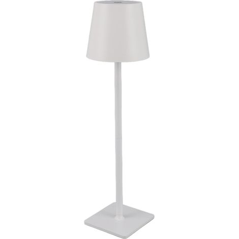 Lampe de table sans fil, 3 couleurs, intensité variable, batterie 2000 mAh, LED rechargeable, style minimaliste, blanche, idéale pour la chambre ou le salon. (1/5)