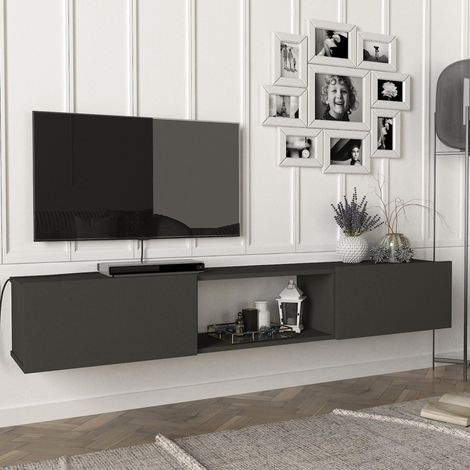 Fernsehschrank Paltamo 180x31x29,5 cm Anthrazit [en.casa]