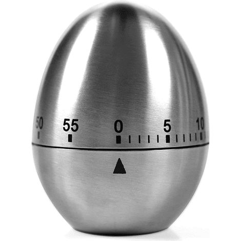 Temporizador de cocina manual forma huevo inox  Gris (1/2)