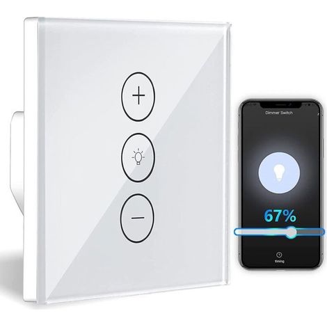Variateur lumière WiFi 1-100% – commande vocale – Smart Life – encastré (1/5)