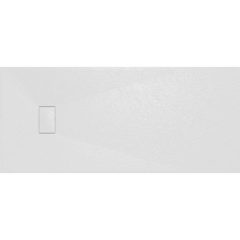 Aquariss SMC Slate Effect Shower Enclosure Tray Base 80cm Wide and Length 180cm White