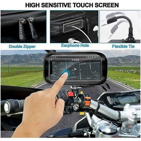 Support de téléphone moto - étanche, rotation 360°, scooter, smartphone - support Étiquette (1/4)