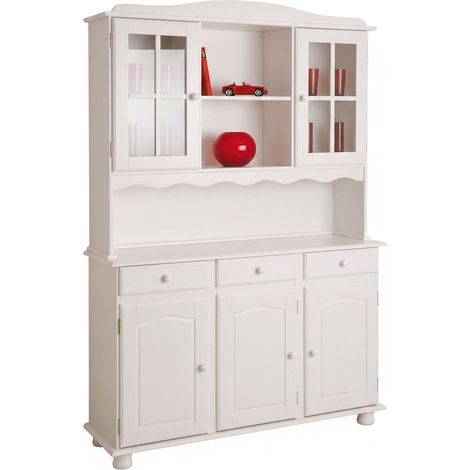 Dmora - Credenza Dkohle, Buffet da soggiorno, Madia da salotto, Dispensa da cucina, 130x32 h198 cm, Bianco
