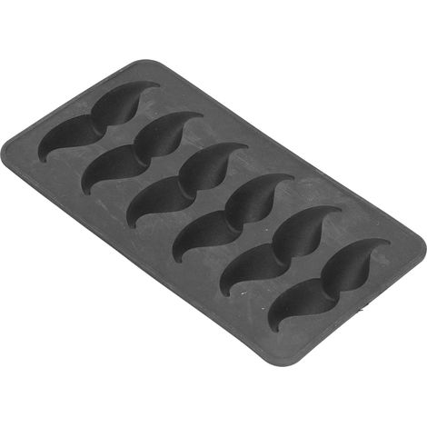Schwarze, lebensmittelechte Silikon-Eiswürfelform in Schnurrbartform für den Haushalt, ideal für die Sommerküche (1/5)
