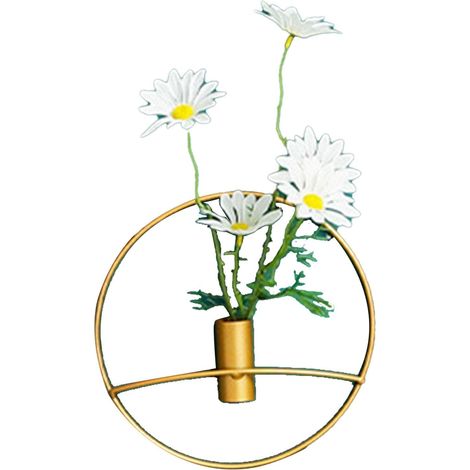 Jardinière Suspendue Ronde en Fer, décoration Murale d'affichage de Fleurs artificielles pour Salon, Salle à Manger, Chambre à Coucher, Salle de Bain (S) (1/5)