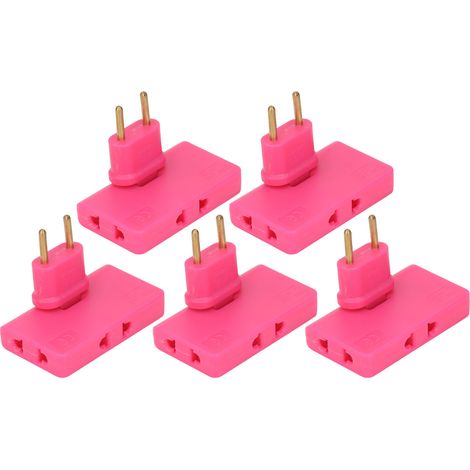3-fach EU-WLAN-Adapter (180°), 5-teiliges EU-Reiseadapter-Set, 110–250 V, Rot/Rosa (1/5)