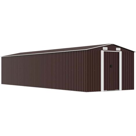 Gerätehaus Braun 257x990x181 cm Verzinkter Stahl