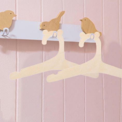 Lot de 10 cintres bébé en bois antidérapants, cintres enfants et poupées pour rangement dressing (1/3)