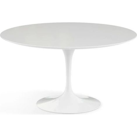 Table tulipe ronde 90 cm blanc mat (1/5)