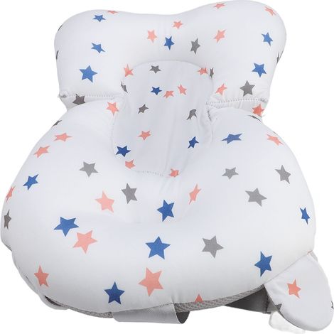 Tapis de bain bébé à motif étoiles, respirant et doux, universel, pour nouveau-né et tout-petit, coussin de bain flottant blanc (1/5)