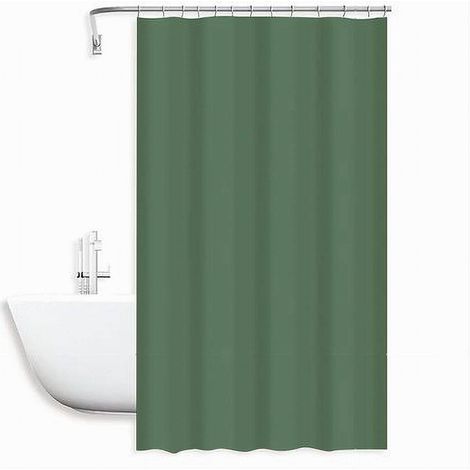 TRADE SHOP - Tenda Doccia Antimuffa Impermeabile Poliestere 180x200cm Ganci Bagno Verde 79858 - (1/2)