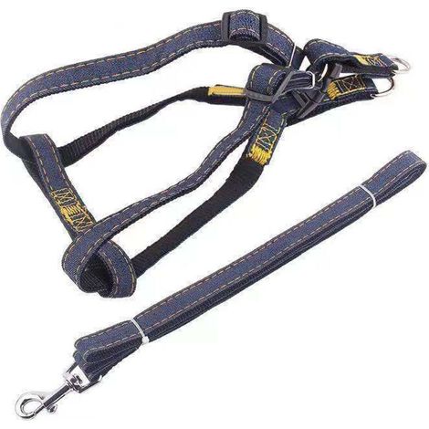 Jeffergarden ‌Harnais laisse pour chien/chat - Noir taille S, peau douce, ensemble complet - Dressage extérieur‌ (1/5)
