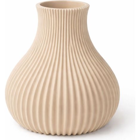Vase décoratif beige pour fleurs séchées / fabriqué à partir de blocs (1/3)