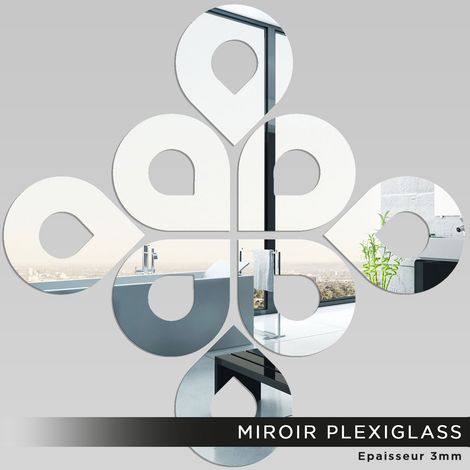 Miroir Plexiglass - Gouttes design - 40x40 cm (1/2)