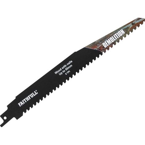 Faithfull 228mm Demolition Carbide Sabre Saw Blade 6 TPI