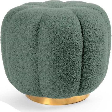Pouf in tessuto teddy verde cm 45x45x43h (1/2)