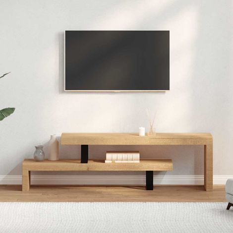 Meuble TV, Étagère TV, Meuble de Salon, Bois de manguier massif OIB7769E (1/5)