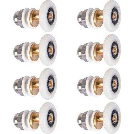Porte de douche - Roulette pour porte de douche Roulettes coulissantes Porte Rouleau Roue de secours 8pcs 23mm (1/5)
