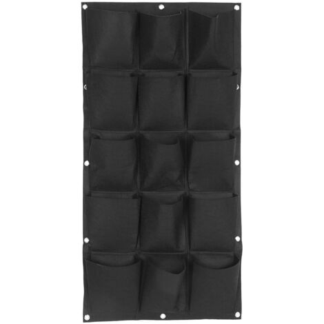 Black Felt Hanging Grow Bag 15 Pockets for Plants (1/3)