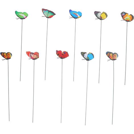 10 Stück Schmetterling Deko Stecker mit 7cm Doppeltem Stab (1/5)