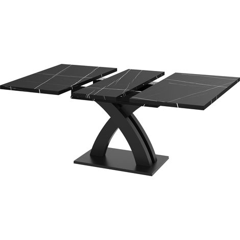 Tavolo da pranzo allungabile 120 x 80 x 76 cm in MDF e metallo nero (1/5)