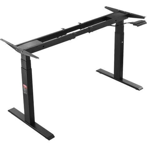 Cadre de bureau assis-debout électrique, double moteur, hauteur réglable 65-129 cm, noir. (1/5)