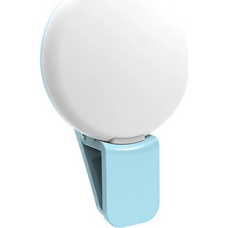 Lumière annulaire selfie avec pince pour visioconférence, 3 modes de lumière pour ordinateur portable/écran PC/bureau/lit/bureau/maquillage/YouTube/TIK Tok (Bleu) (1/5)