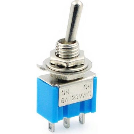 Lot de 10 Mini Interrupteurs à Bascule SPDT -202, 6 A, 125 V CA, Interrupteur Miniature à Bascule, 3 Broches, 2 Positions, (1/5)