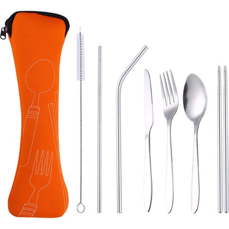 Set De Couverts En Acier Inoxydable - Pour Pique-Nique Extérieur - 7 Pièces (1/5)