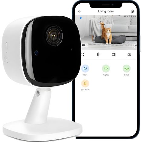 Caméra Intelligente Mini caméra WiFi pour la sécurité de Vision Nocturne Pet SD Card Storage 1080p Home caméra détection de Mouvement (1/5)